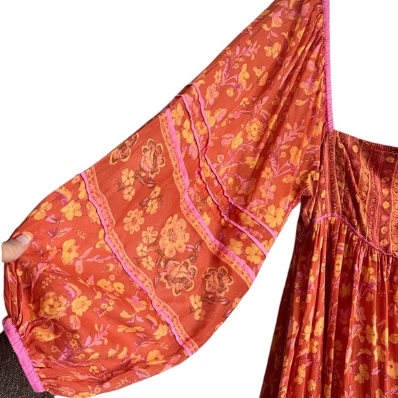 Free People Babydoll Dress Endless Afternoon Floral Mini Boho Size M NWT - Picture 9 of 14